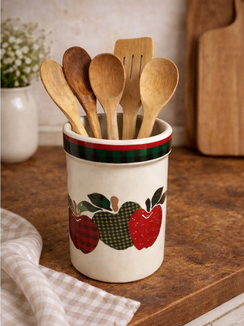 Applejack Ceramic Plate with Black Logo on Cream Base